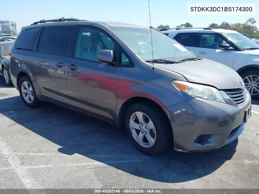 2011 Toyota Sienna Le V6 VIN: 5TDKK3DC1BS174300 Lot: 40252146