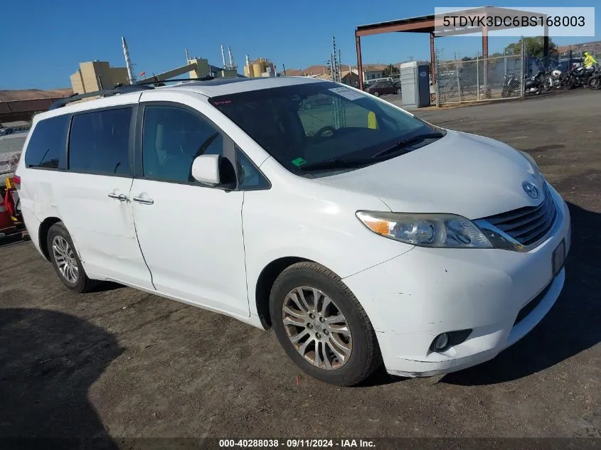 5TDYK3DC6BS168003 2011 Toyota Sienna Xle/Limited