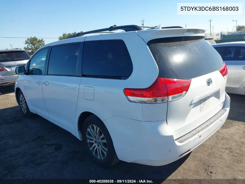 5TDYK3DC6BS168003 2011 Toyota Sienna Xle/Limited