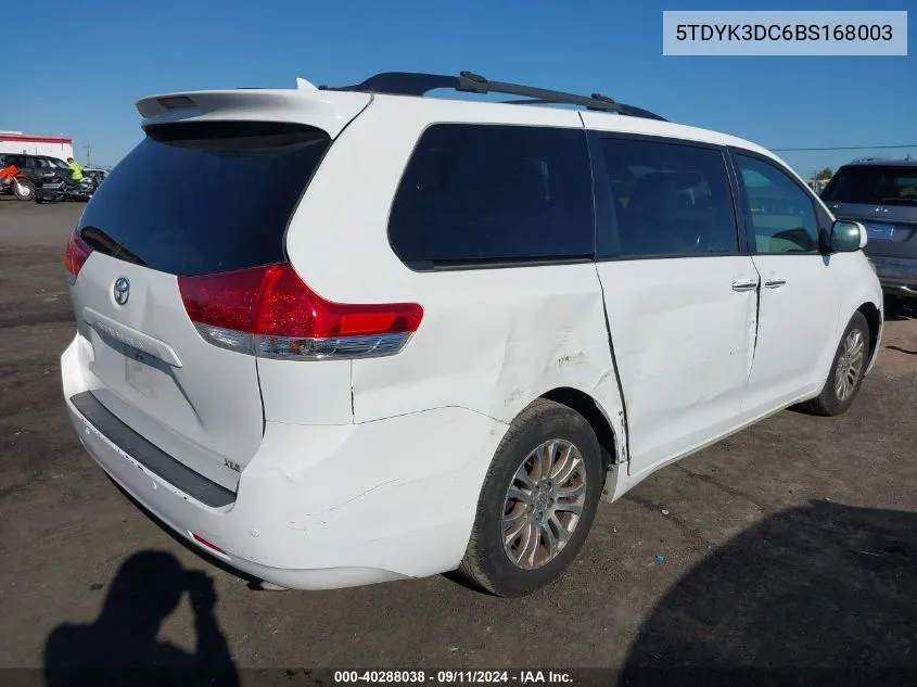 5TDYK3DC6BS168003 2011 Toyota Sienna Xle/Limited