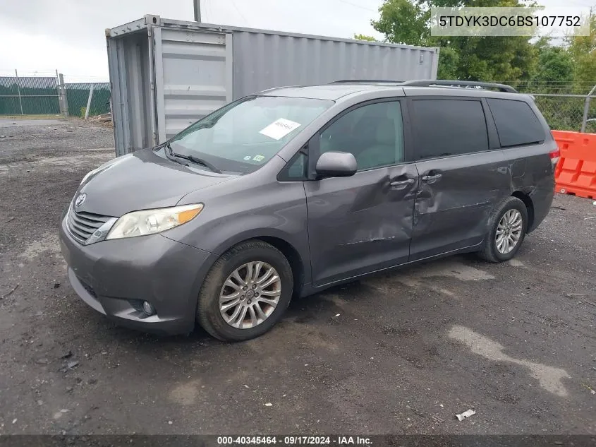 5TDYK3DC6BS107752 2011 Toyota Sienna Xle V6