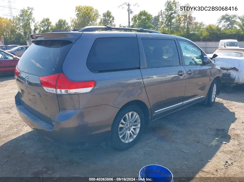 5TDYK3DC2BS068416 2011 Toyota Sienna Xle V6