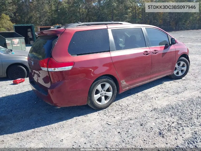 5TDKK3DC3BS097946 2011 Toyota Sienna Le V6