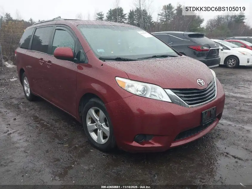 5TDKK3DC6BS105019 2011 Toyota Sienna Le V6