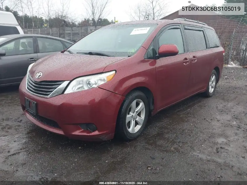 5TDKK3DC6BS105019 2011 Toyota Sienna Le V6