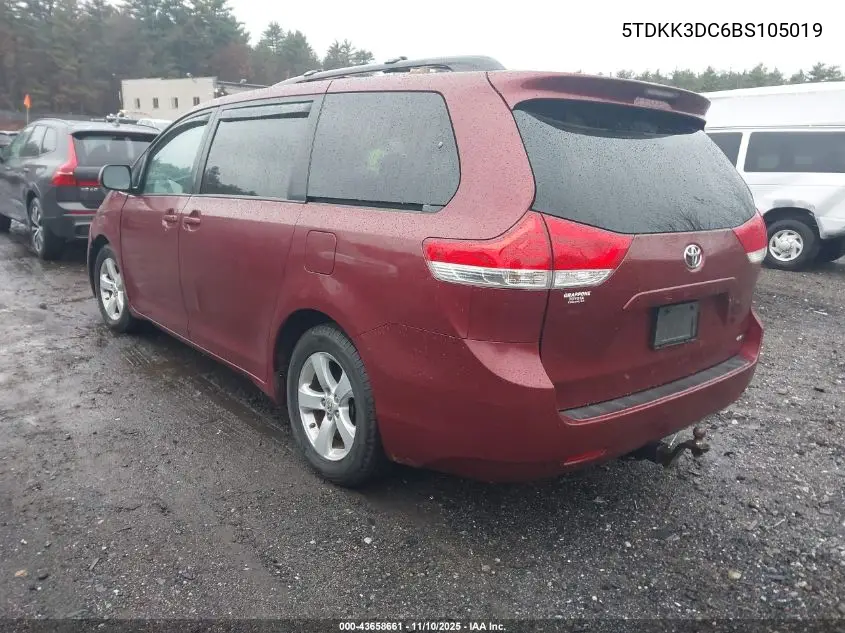 5TDKK3DC6BS105019 2011 Toyota Sienna Le V6