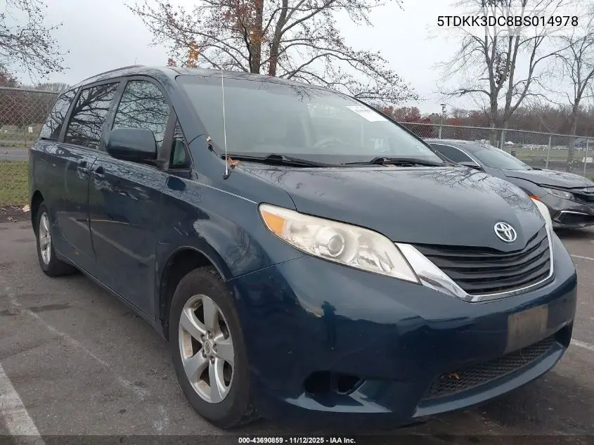 5TDKK3DC8BS014978 2011 Toyota Sienna Le V6