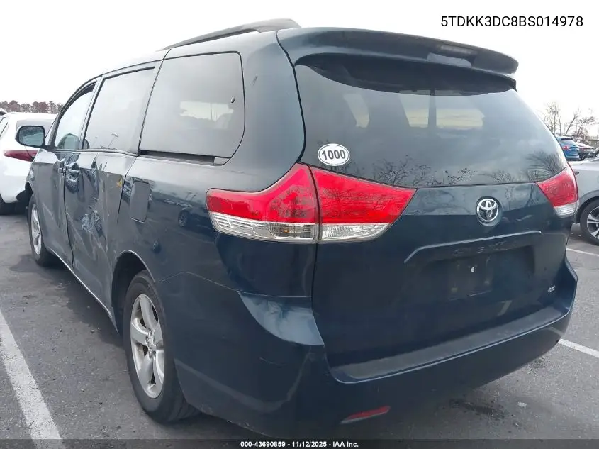 5TDKK3DC8BS014978 2011 Toyota Sienna Le V6