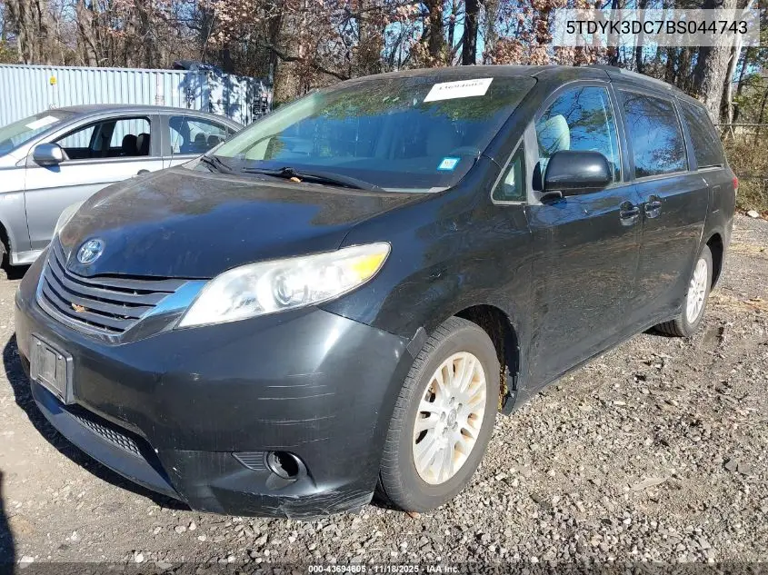 5TDYK3DC7BS044743 2011 Toyota Sienna Xle V6