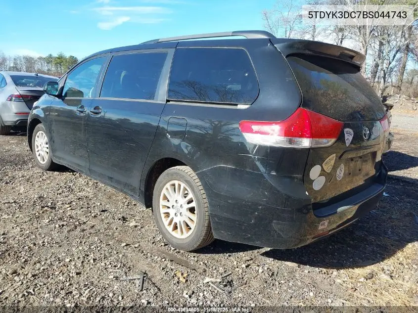 5TDYK3DC7BS044743 2011 Toyota Sienna Xle V6