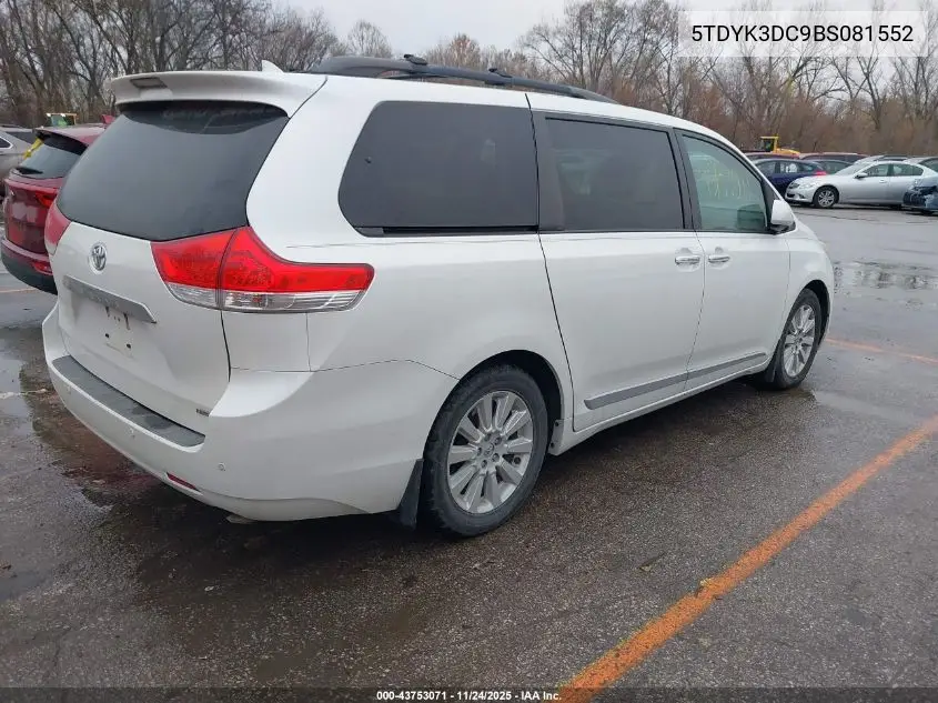 5TDYK3DC9BS081552 2011 Toyota Sienna Limited V6