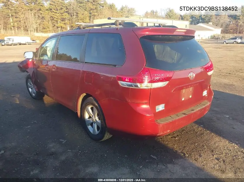 5TDKK3DC9BS138452 2011 Toyota Sienna Le V6