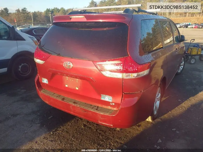 5TDKK3DC9BS138452 2011 Toyota Sienna Le V6