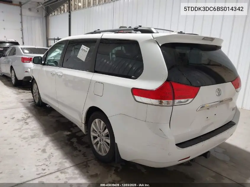 5TDDK3DC6BS014342 2011 Toyota Sienna Limited