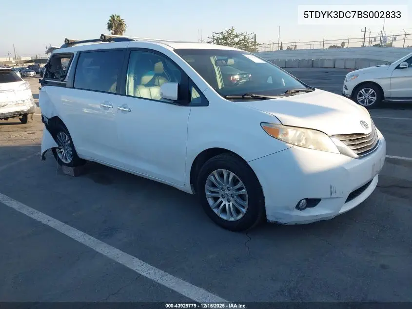 5TDYK3DC7BS002833 2011 Toyota Sienna Xle V6