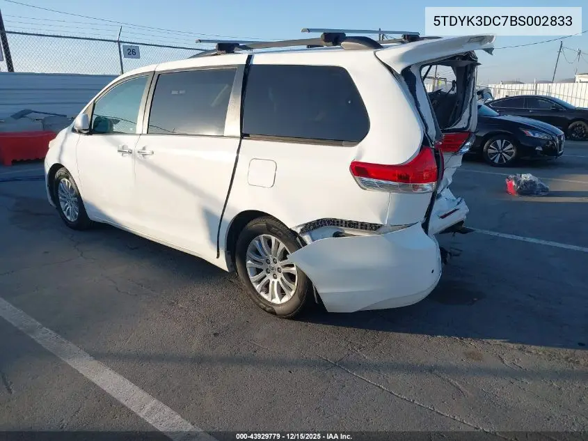 5TDYK3DC7BS002833 2011 Toyota Sienna Xle V6