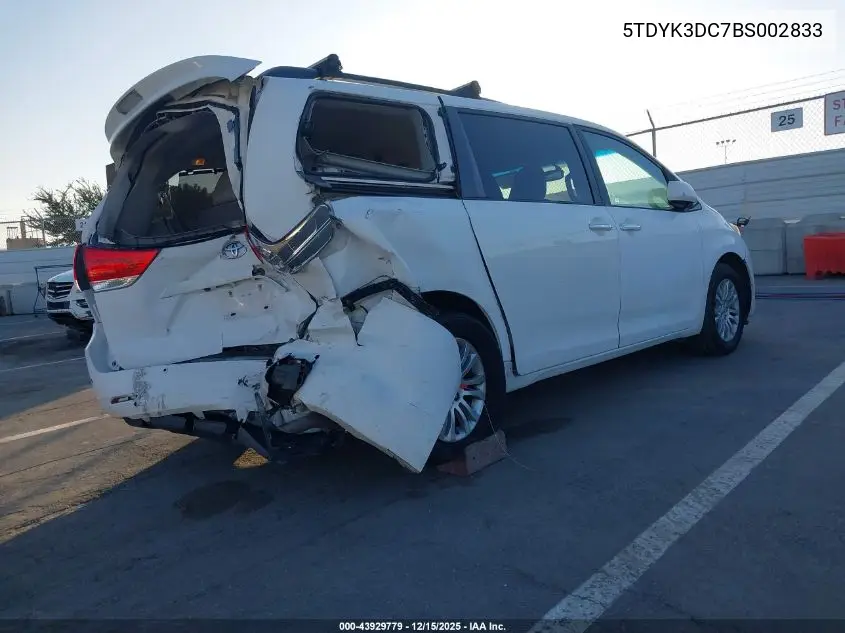 5TDYK3DC7BS002833 2011 Toyota Sienna Xle V6