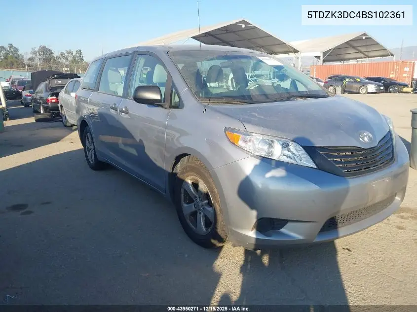 5TDZK3DC4BS102361 2011 Toyota Sienna Base V6