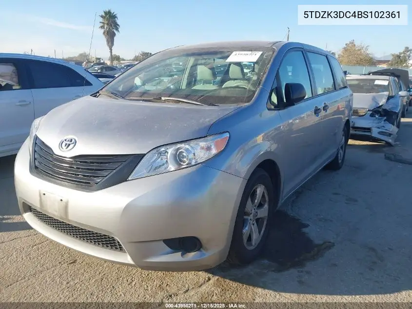 5TDZK3DC4BS102361 2011 Toyota Sienna Base V6