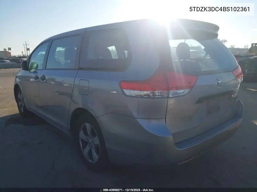 5TDZK3DC4BS102361 2011 Toyota Sienna Base V6
