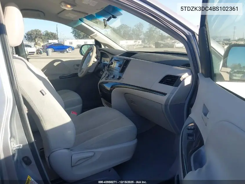5TDZK3DC4BS102361 2011 Toyota Sienna Base V6