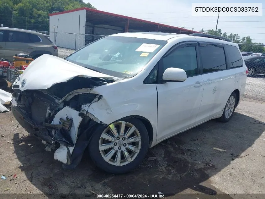 5TDDK3DC0CS033762 2012 Toyota Sienna Xle 7 Passenger