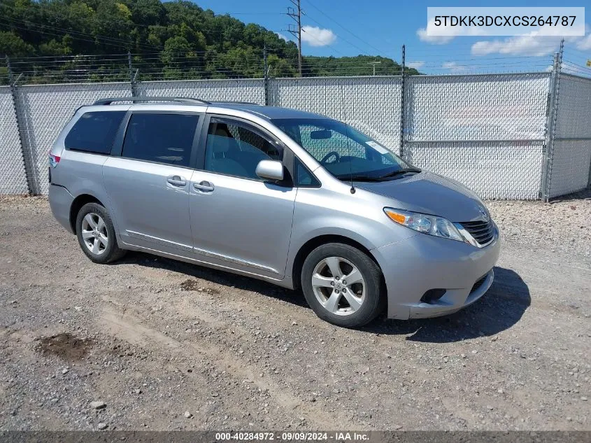 2012 Toyota Sienna Le V6 8 Passenger VIN: 5TDKK3DCXCS264787 Lot: 40284972