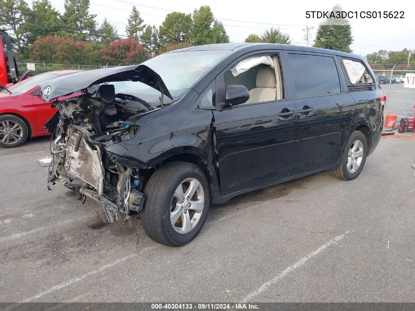 5TDKA3DC1CS015622 2012 Toyota Sienna Le