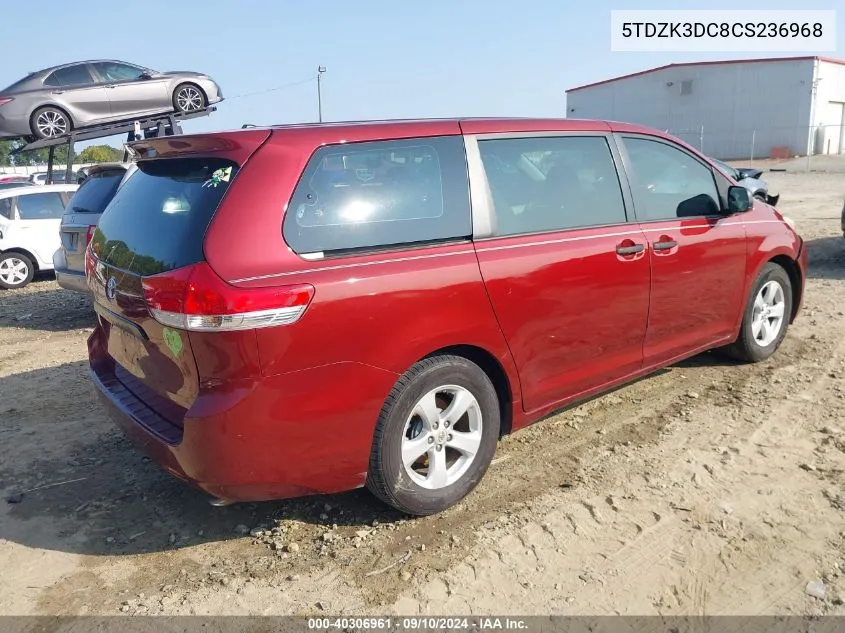 5TDZK3DC8CS236968 2012 Toyota Sienna