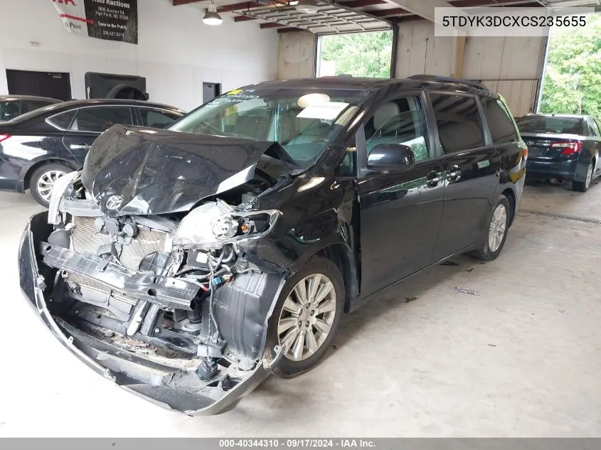 5TDYK3DCXCS235655 2012 Toyota Sienna Limited V6 7 Passenger