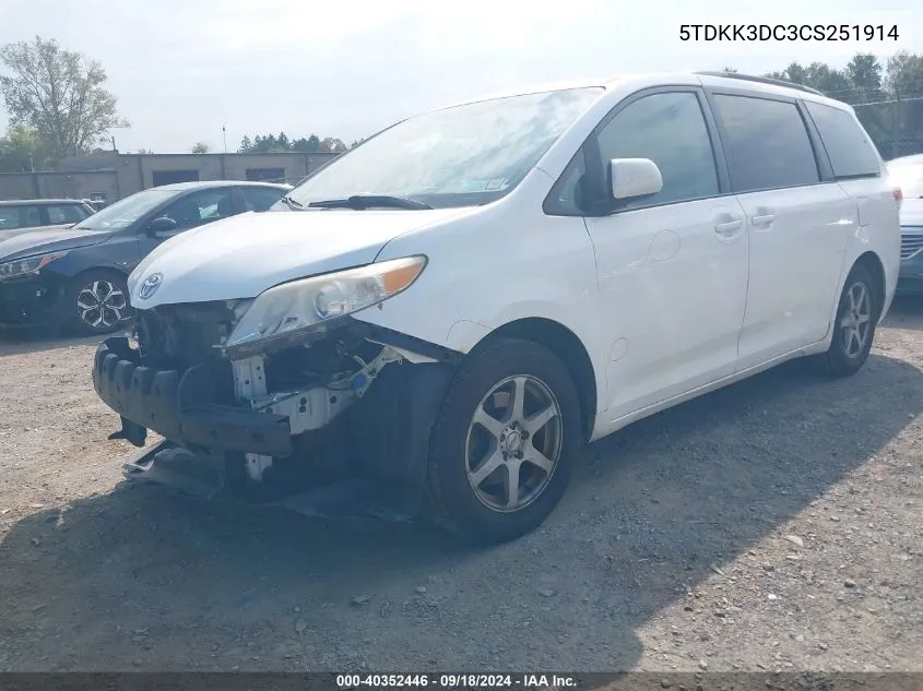 5TDKK3DC3CS251914 2012 Toyota Sienna Le