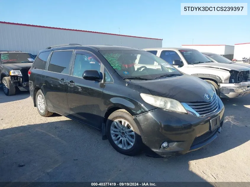 5TDYK3DC1CS239397 2012 Toyota Sienna Xle V6 8 Passenger