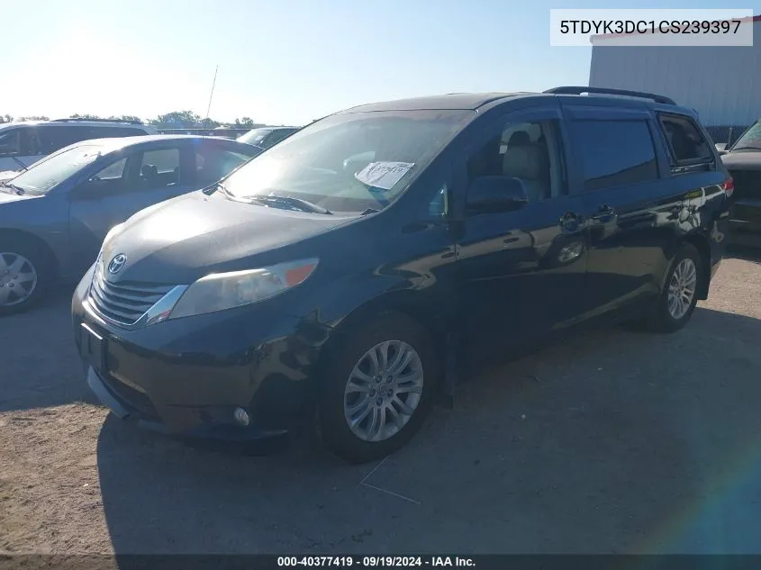 5TDYK3DC1CS239397 2012 Toyota Sienna Xle V6 8 Passenger