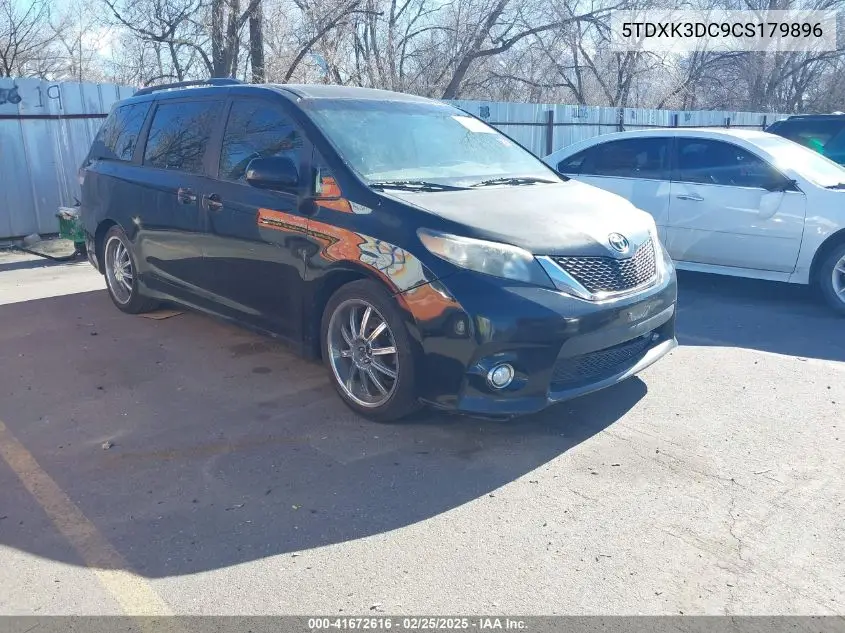 2012 Toyota Sienna Se 8 Passenger VIN: 5TDXK3DC9CS179896 Lot: 41672616