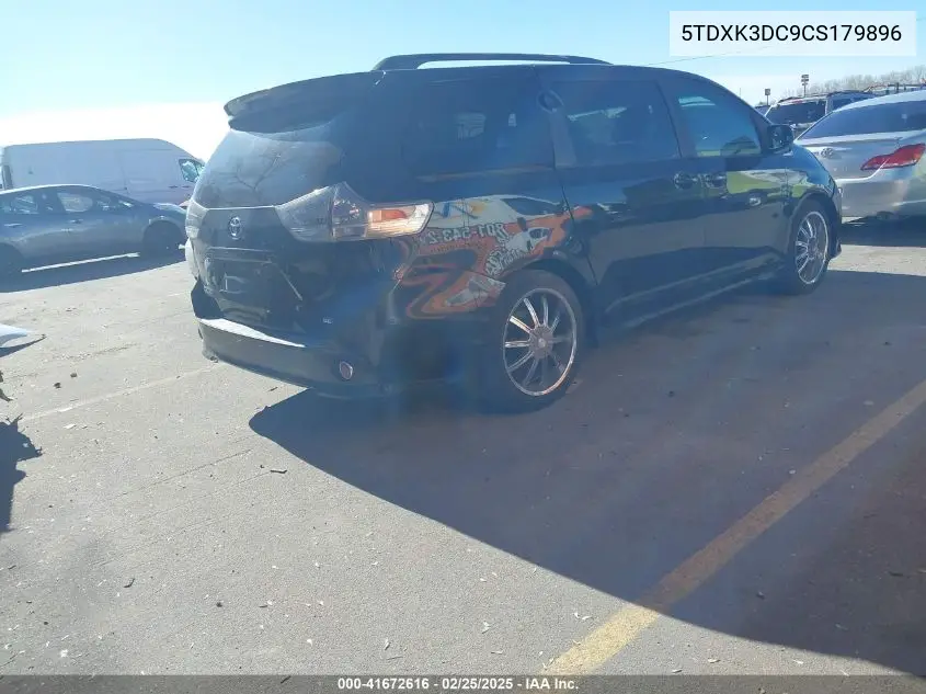 2012 Toyota Sienna Se 8 Passenger VIN: 5TDXK3DC9CS179896 Lot: 41672616