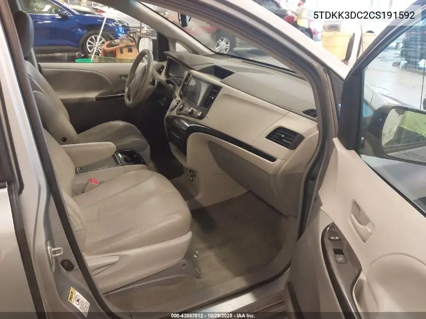 5TDKK3DC2CS191592 2012 Toyota Sienna Le V6 8 Passenger