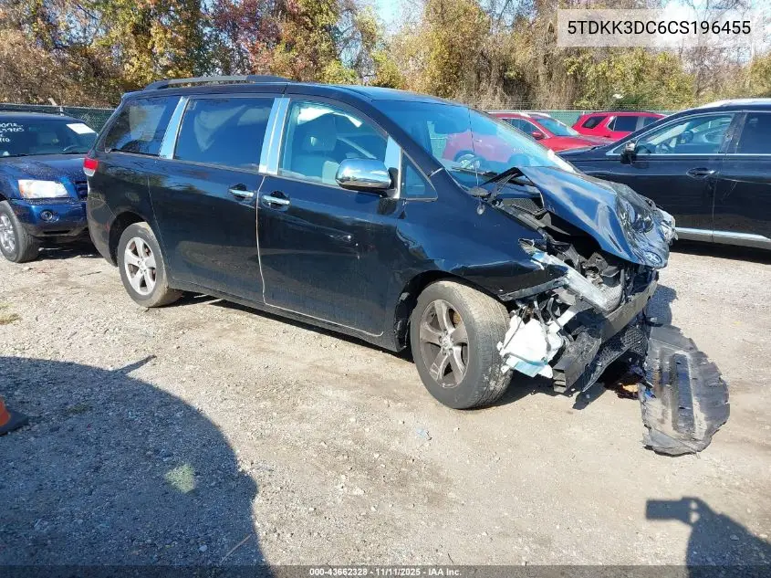 5TDKK3DC6CS196455 2012 Toyota Sienna Le V6 8 Passenger