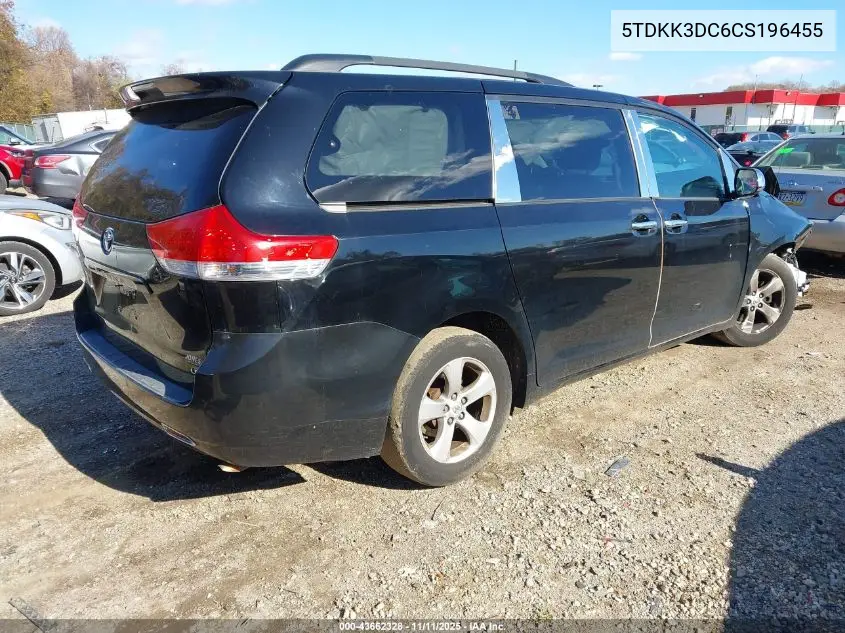 5TDKK3DC6CS196455 2012 Toyota Sienna Le V6 8 Passenger
