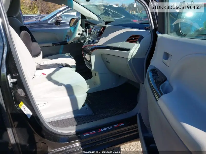 5TDKK3DC6CS196455 2012 Toyota Sienna Le V6 8 Passenger