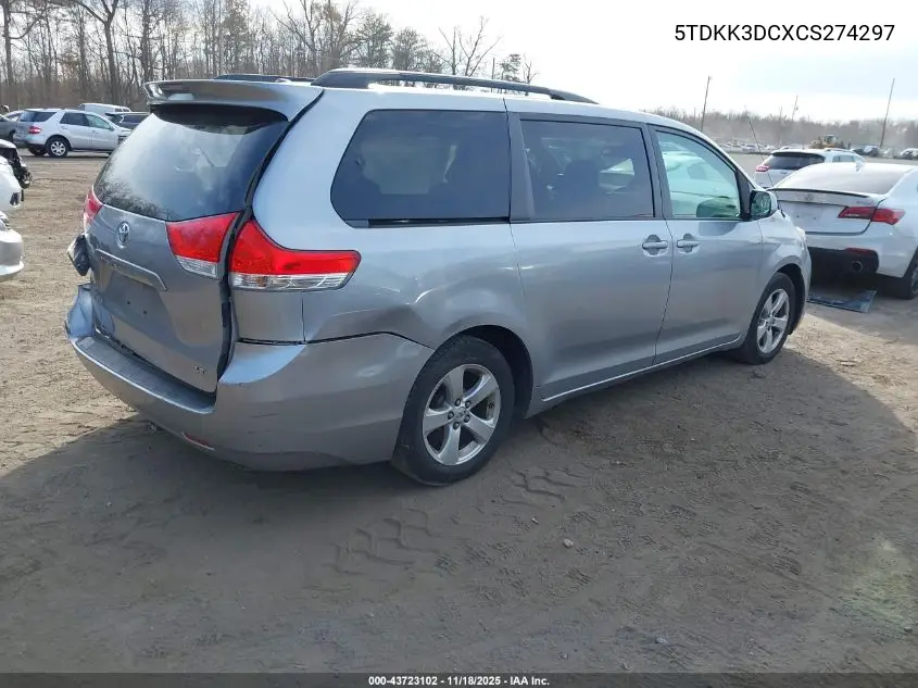 5TDKK3DCXCS274297 2012 Toyota Sienna Le V6 8 Passenger