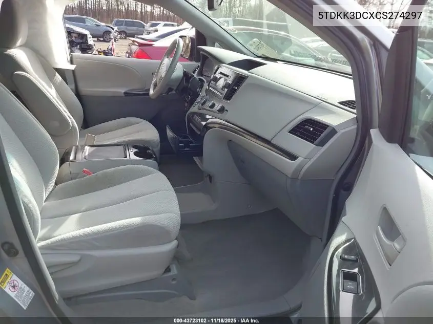 5TDKK3DCXCS274297 2012 Toyota Sienna Le V6 8 Passenger