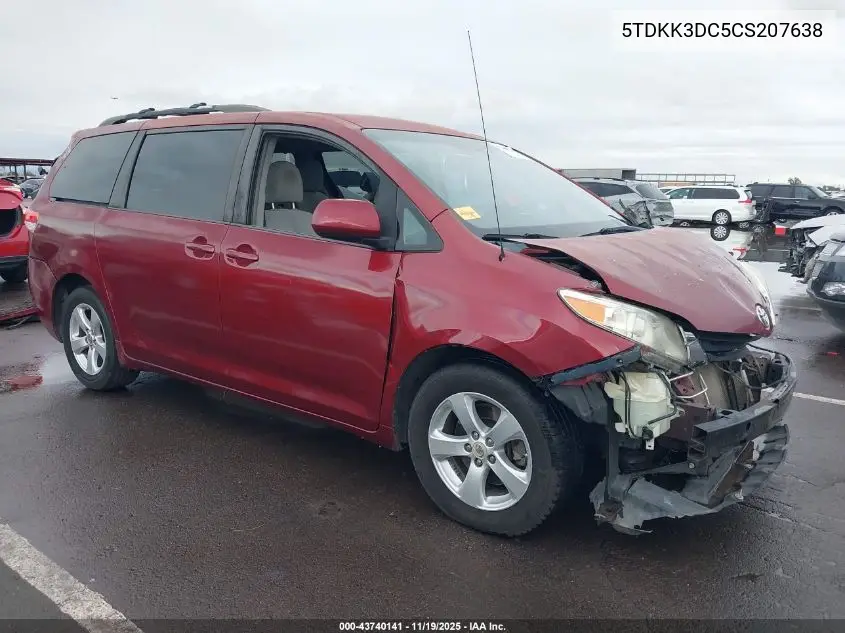 5TDKK3DC5CS207638 2012 Toyota Sienna Le V6 8 Passenger
