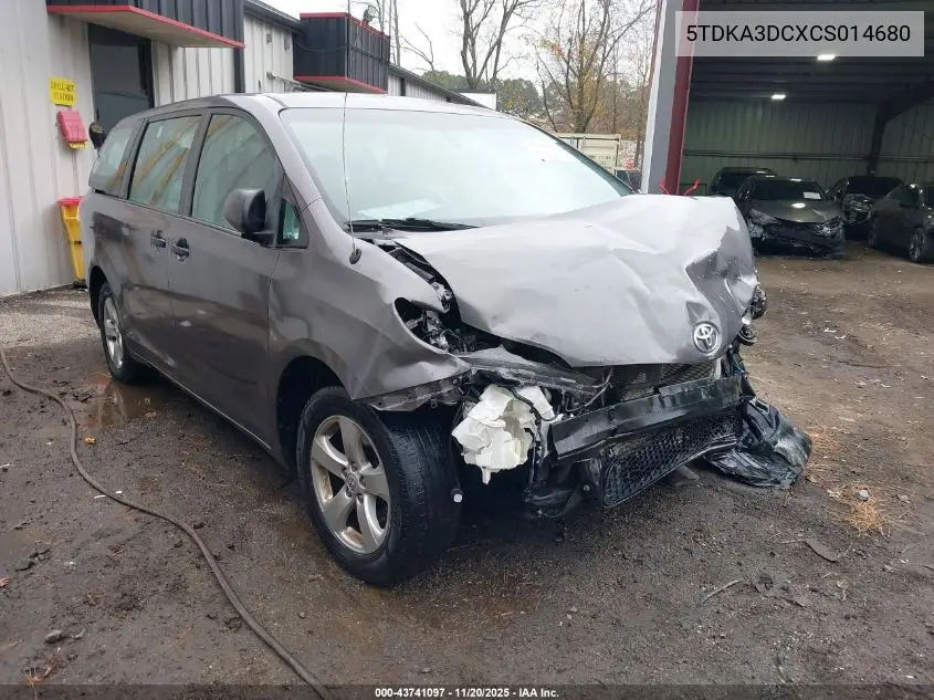 5TDKA3DCXCS014680 2012 Toyota Sienna Base 7 Passenger