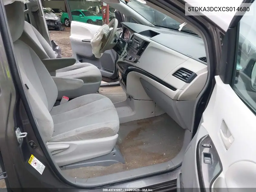 5TDKA3DCXCS014680 2012 Toyota Sienna Base 7 Passenger