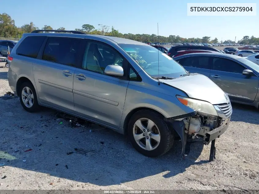 5TDKK3DCXCS275904 2012 Toyota Sienna Le V6 8 Passenger