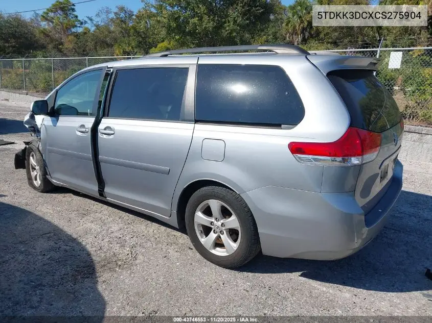 5TDKK3DCXCS275904 2012 Toyota Sienna Le V6 8 Passenger