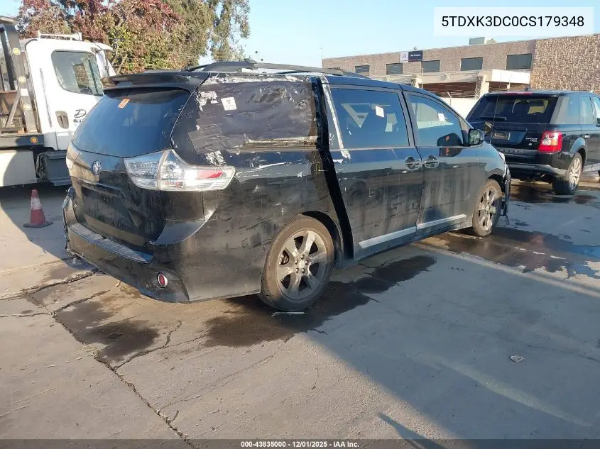 5TDXK3DC0CS179348 2012 Toyota Sienna Se 8 Passenger