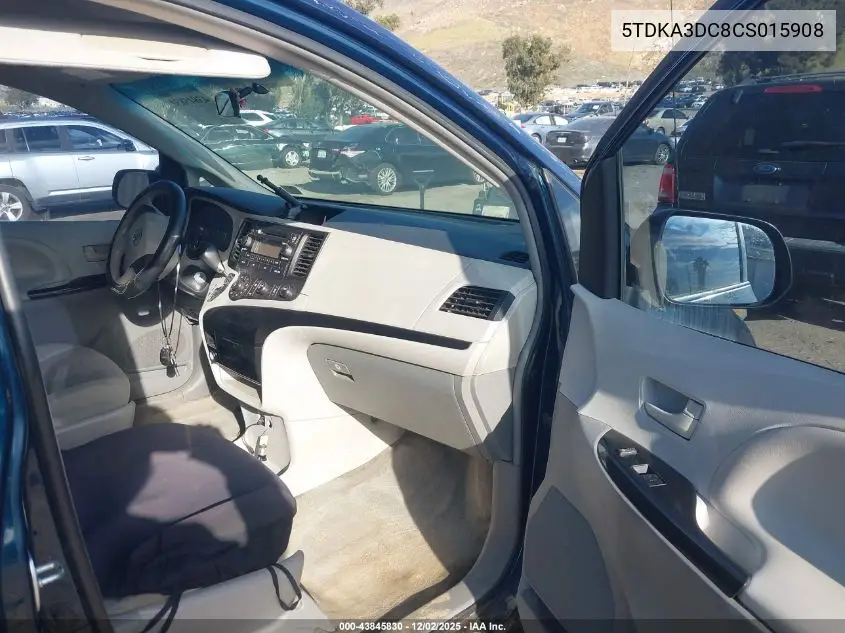 5TDKA3DC8CS015908 2012 Toyota Sienna Base 7 Passenger