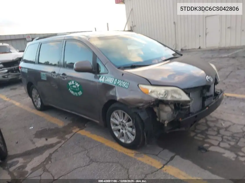 5TDDK3DC6CS042806 2012 Toyota Sienna Xle 7 Passenger