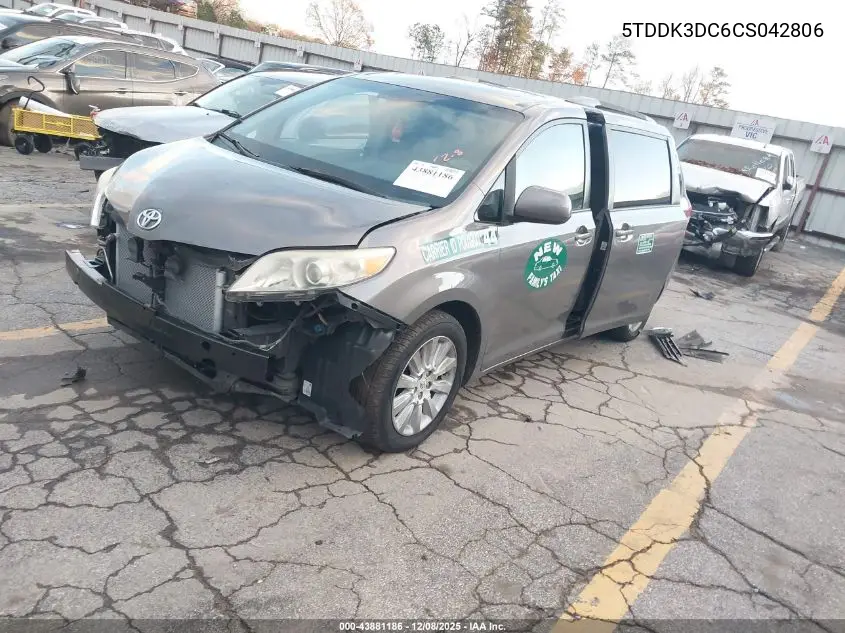 5TDDK3DC6CS042806 2012 Toyota Sienna Xle 7 Passenger